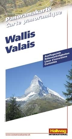 SZWAJCARIA WALLIS Valais mapa panoramiczna HALLWAG (1)