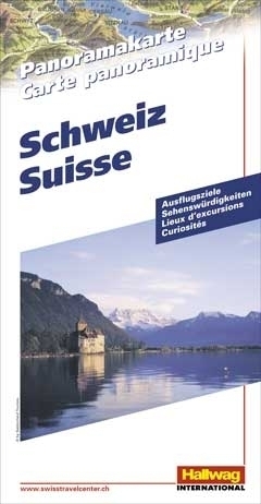 SZWAJCARIA Switzerland mapa panoramiczna HALLWAG (1)