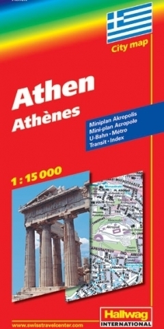 GRECJA ATENY Athens mapa turystyczna 1:15 000 HALLWAG (1)
