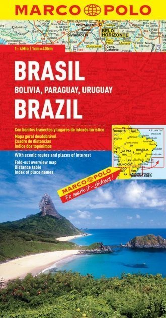 BRAZYLIA BOLIWIA PARAGWAJ URUGWAJ mapa samochodowa 1:4 000 000 MARCO POLO (1)