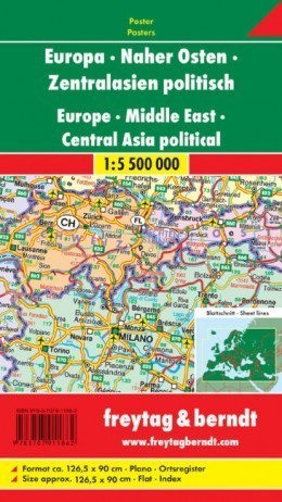 EUROPA BLISKI WSCHÓD mapa ścienna polityczna 1:5 500 000 FREYTAG&BERNDT (1)