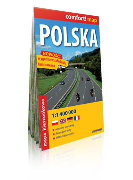 POLSKA KIESZONKOWA laminowana mapa 1:1 400 000 EXPRESSMAP 2016