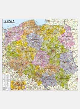 Polska Mapa administracyjno-samochodowa mapa ścienna 1:570 000 bez oprawy EXPRESSMAP (1)