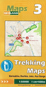 GRUZJA nr 3 BARISAKHO ROSHKA JUTA ASA GORGE laminowana mapa trekkingowa 1:50 000 GEOLAND