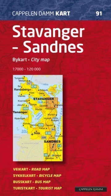 STAVANGER - SANDNES plan miasta 1:20 000 Cappelen Damm (1)