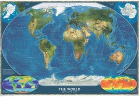 ŚWIAT MAPA SATELITARNA Satellite World Map mapa ścienna - plakat NATIONAL GEOGRAPHIC