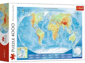 ŚWIAT FIZYCZNY Puzzle 4000 Wielka mapa fizyczna świata TREFL