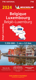BELGIA LUKSEMBURG 716 mapa samochodowa 1:350 000 MICHELIN 2024