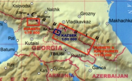 KAUKAZ GRUZIŃSKI Ushba Shkhara Kazbek mapa trekkingowa 1:75 000 EXPRESSMAP 2021 (3)