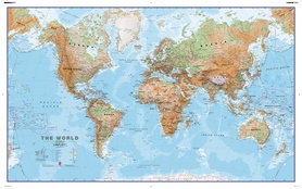 ŚWIAT FIYCZNY mapa ścienna 1:30 000 000 MAPS INTERNATIONAL 2021