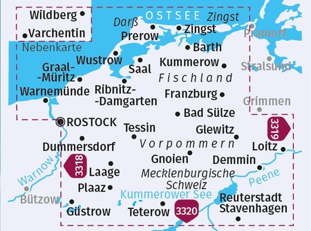 FISCHLAND-DARSS-ZINGST, ROSTOCK wodoodporna mapa rowerowa 1:70 000 KOMPASS 2021 (2)