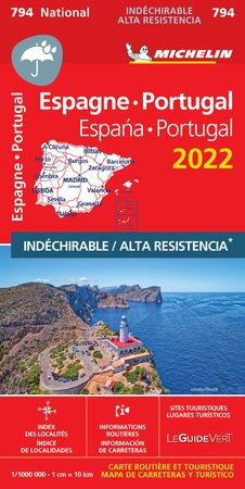 HISZPANIA PORTUGALIA mapa wodoodporna 1:1 000 000 MICHELIN 2022 (1)