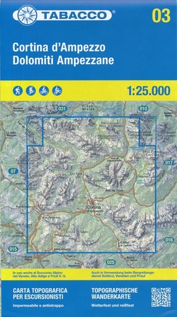 CORTINA D'AMPEZZO DOLOMITY AMPEZZANE 03 mapa turystyczna 1:25 000 TABACCO 2022 (1)