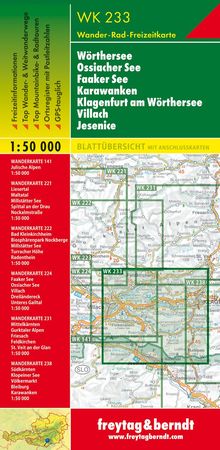 WORTHERSEE - OSSAICHER SEE - FAAKER SEE mapa 1:50 000 FREYTAG & BERNDT (4)