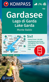 JEZIORO GARDA 102 wodoodporna mapa turystyczna 1:50 000 KOMPAS 2022
