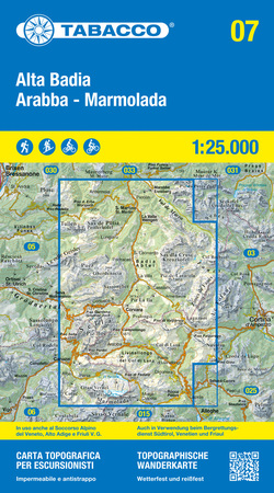 07 ALTA BADIA - ARABBA - MARMOLADA mapa turystyczna 1:25 000 TABACCO 2022 (1)