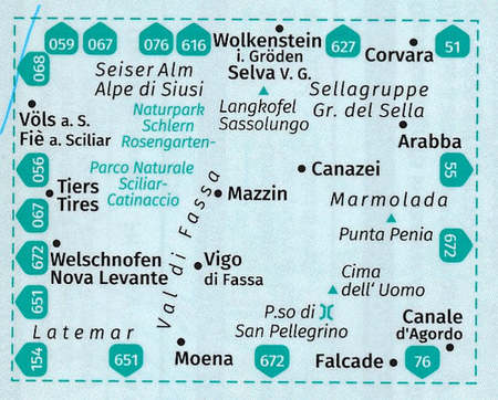 VAL DI FASSA MARMOLADA mapa turystyczna 1:25 000 KOMPASS 2022 (2)
