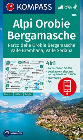 ALPY BERGAMSKIE Alpi Orobie Bergamasche 104 mapa turystyczna 1:50 000 KOMPASS 2022 (1)