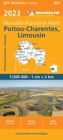 POITOU-CHARENTE - LIMOUSIN mapa 1:200 000 MICHELIN 2023 (1)