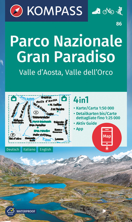PARK NARODOWY GRAN PARADISO DOLINA AOSTY wodoodporna mapa turystyczna 1:50 000 KOMPASS 2023 (1)