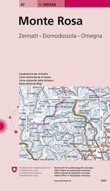 MONTE ROSA mapa topograficzna 1:100 000 SWISSTOPO