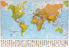 ŚWIAT mapa ścienna 1:40 000 000 Maps International 2023