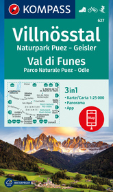 Villnosstal / Val di Funes mapa 1:25 000 KOMPASS 2023