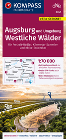 AUGSBURG I OKOLICE wodoodporna mapa rowerowa 1:70 000 KOMPASS 2023