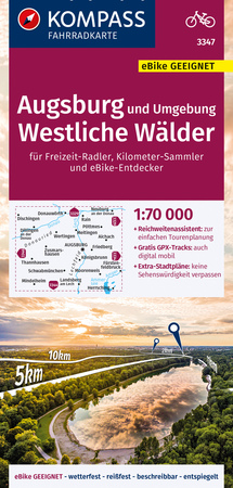 AUGSBURG I OKOLICE wodoodporna mapa rowerowa 1:70 000 KOMPASS 2023 (1)