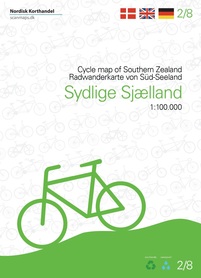 POŁUDNIOWA ZELANDIA (DANIA) wodoodporna mapa rowerowa 1:100 000 Nordisk Korthandel 2023