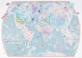 ŚWIAT polityczna mapa ścienna świecąca w ciemności MAPS INTERNATIONAL 2022