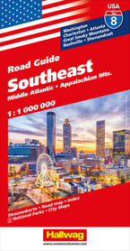 USA Southeast mapa samochodowa 1:1 000 000  HALLWAG 2022