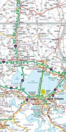 DEEP SOUTH DOLINA MISSISSIPI I ZATOKA MEKSYKAŃSKA mapa samochodowa 1:1 000 000  HALLWAG 2020 (2)