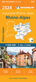 RODAN - ALPY / Rhône-Alpes - Auvergne mapa 1:200 000 MICHELIN 2024