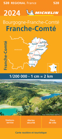FRANCHE-COMTE / BURGONIA mapa 1:200 000 MICHELIN 2024