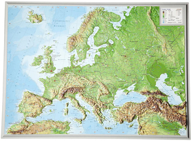 EUROPA plastyczna mapa fizyczna 1:16 000 000 GEORELIEF 2023