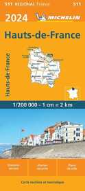 HAUTS-DE-FRANCE mapa 1:200 000 MICHELIN 2024