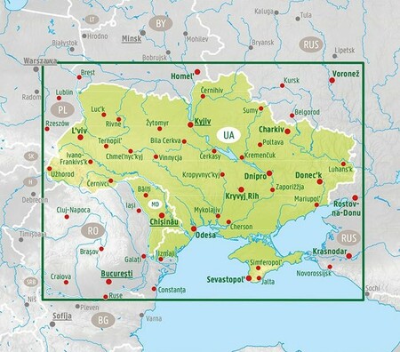 UKRAINA MOŁDAWIA mapa samochodowa 1:1 000 000 FREYTAG & BERNDT 2024 (5)