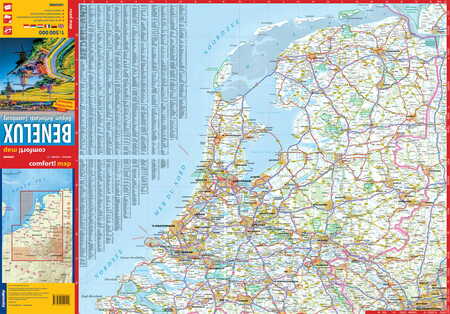 BENELUX Belgia Holandia Luksemburg mapa laminowana 1:500 000 EXPRESSMAP 2024 (3)