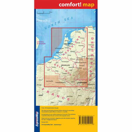 BENELUX Belgia Holandia Luksemburg mapa laminowana 1:500 000 EXPRESSMAP 2024 (6)