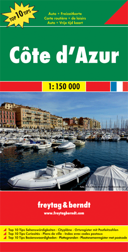 LAZUROWE WYBRZEŻE Cote d 'Azur mapa samochodowa 1:150 000 FREYTAG & BERNDT