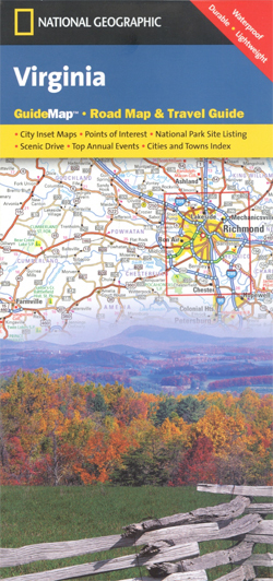 VIRGINIA mapa samochodowa 1:1 100 000 National Geographic - USA