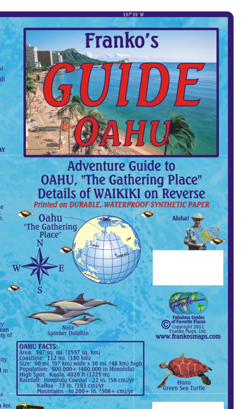 OAHU WAIKIKI (HAWAJE) mapa wodoodporna 1:176 000 FRANCO (1)