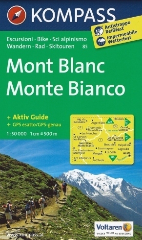 MONT BLANC wodoodporna mapa turystyczna rowerowa narciarska 1:50 000 KOMPASS (1)