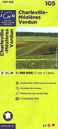 105 Charleville-Mézieres / Verdun mapa 1:100 000 IGN (1)