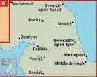 ANGLIA PÓŁNOCNA North England & Scottish Borders mapa samochodowa 1:200 000 AA (2)
