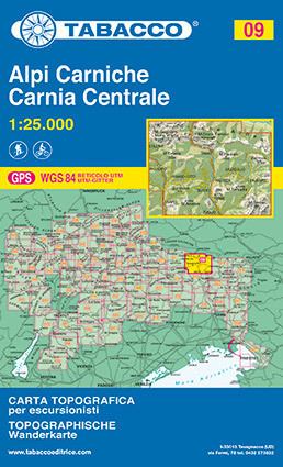 009 ALPI CARNICHE - CARNIA CENTRALE mapa turystyczna 1:25 000 TABACCO