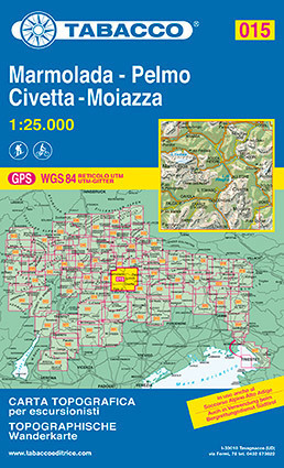 015 MARMOLADA - PELMO - CIVETTA - MOIAZZA mapa turystyczna 1:25 000 TABACCO