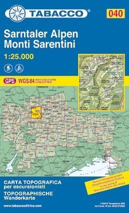 040 MONTI SARENTINI - SARNTALER ALPEN mapa turystyczna 1:25 000 TABACCO (1)