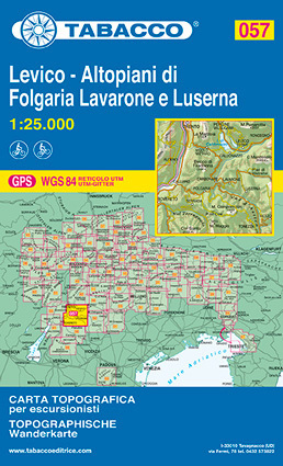 057 LEVICO ALTOPIANI DI FOLGARIA LAVARONE E LUSERNA mapa turystyczna 1:25 000 TABACC7
